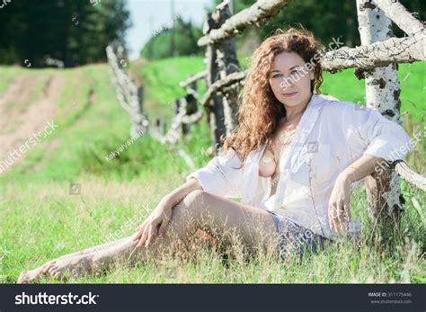 Curly Haired Woman Nude Breast Sitting Stock Photo 311175446 Shutterstock