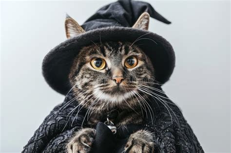 Happy Cat Wearing Gothic Costumes Studio Lighting Isolated On White