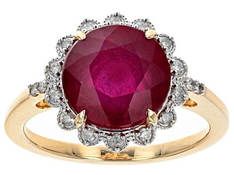 Pre Owned Red Mahaleo R Ruby K Yellow Gold Ring Ctw P