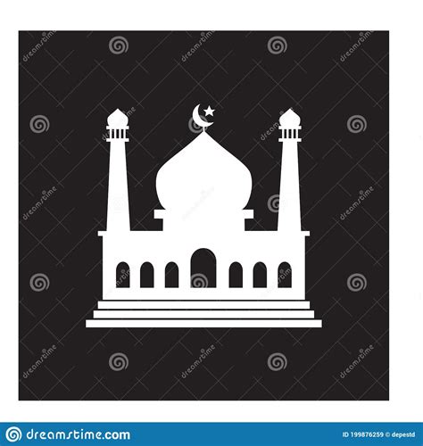 Mosque Moslem Icon Vector Illustration Design Template Stock