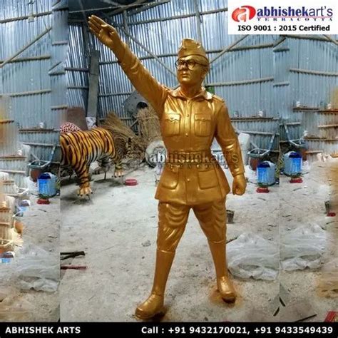 Fiber Golden Netaji Subhas Chandra Bose Statue, Size: 6 Feet, Indoor ...