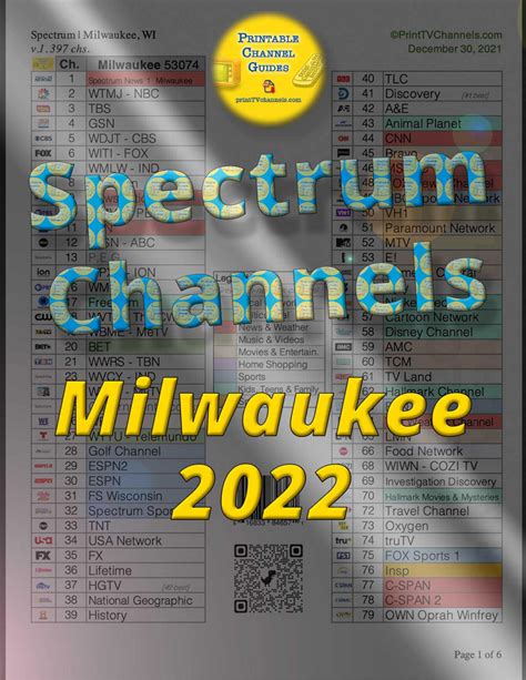 Spectrum TV Channel List PDF 2022 | Milwaukee | PRINTABLE TV CHANNEL ...