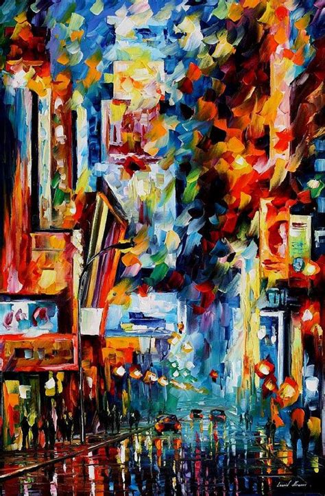 New York City Art Painting On Canvas By Leonid Afremov Night Broadway