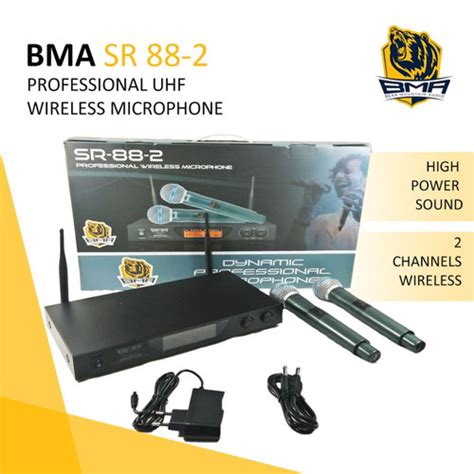 Jual Mic Wireless BMA SR 88 2 Professional UHF Microphone ORIGINAL