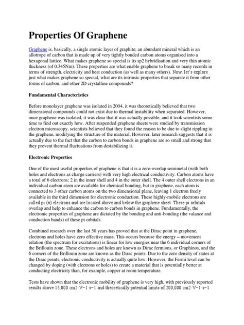 (PDF) Properties of Graphene-2D MATERIAL - DOKUMEN.TIPS