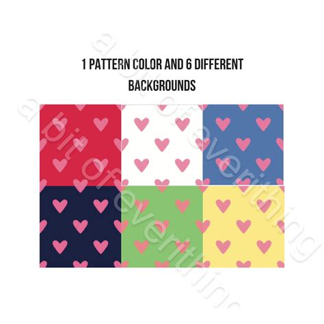 Digital Paper Valentine Love Seamless Pattern Different Patterns