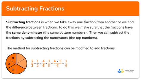 Subtracting Fractions Gcse Maths Steps Examples Worksheet