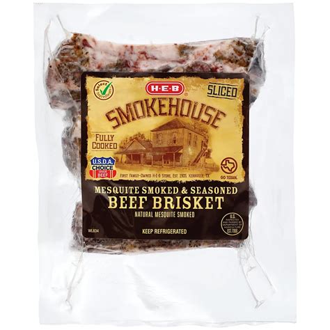 H E B Fully Cooked Mesquite Smoked Brisket Shop Beef At H E B