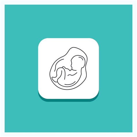 Round Button For Baby Pregnancy Pregnant Obstetrics Fetus Line Icon