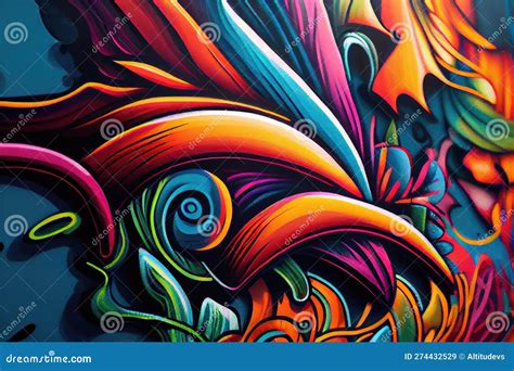 Close-up of Graffiti Art, with Vibrant Colors and Intricate Details ...