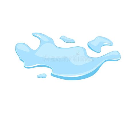 Water Spill On A White Background Puddle Vector Illustration Cartoon