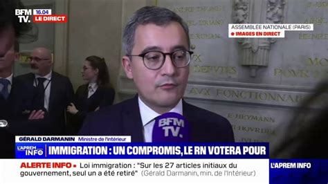 Loi Immigration G Rald Darmanin Salue Un Texte Qui Prot Ge Les Fran Ais