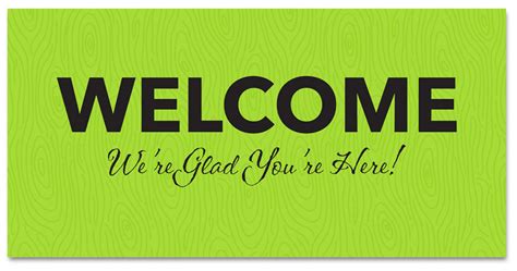 Outdoor Welcome Green Wood - ChurchBanners.com