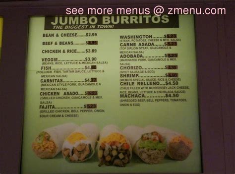 Menu At California Burrito Restaurant Des Moines