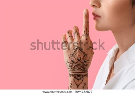 Beautiful Indian Woman Henna Tattoo On Stock Photo 2094732877