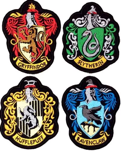 Casas Hogwarts Harry Potter Parches Bordados 4 Pzas 10x12 Cm Envío gratis