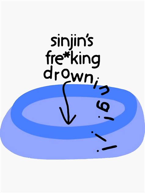 Sinjin Drowning Sticker For Sale By Poinli Redbubble