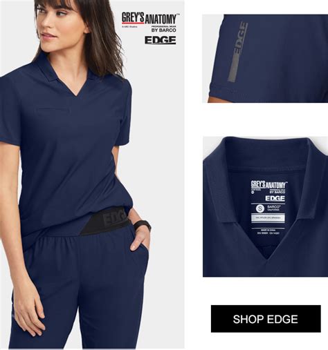 Greys Anatomy Edge Lyra 3 Pocket Polo Top Medical Scrubs Outfit Stylish Scrubs Greys