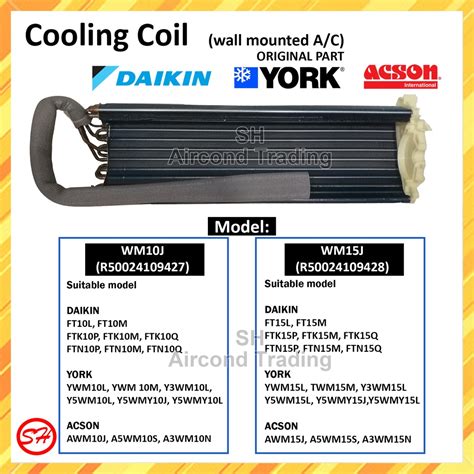 Original Daikin Wall Mounted Indoor Coil Indoor Cooling Coil Copper