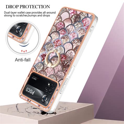 For Xiaomi Poco X Pro G Electroplating Imd Tpu Phone Case With Ring