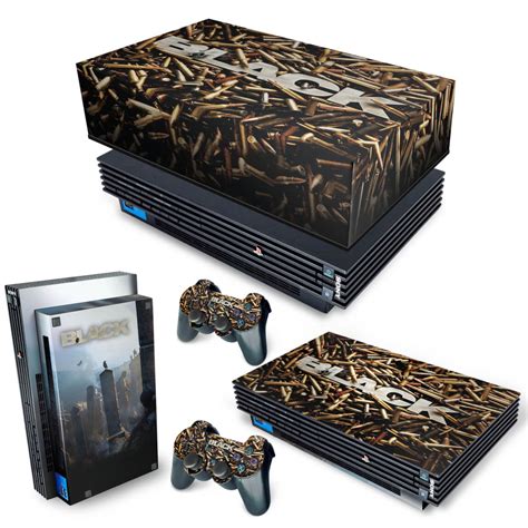 KIT PS2 Fat Skin E Capa Anti Poeira Black Pop Arte Skins