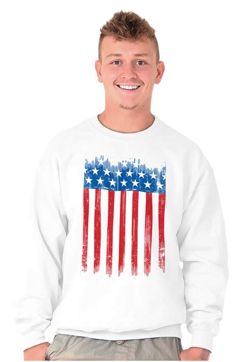 Usa Vertical Distressed American Flag Sweatshirt For Men Or Women