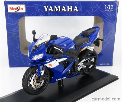 MAISTO 32712 Escala 1 12 YAMAHA YZF R1 2004 BLUE WHITE