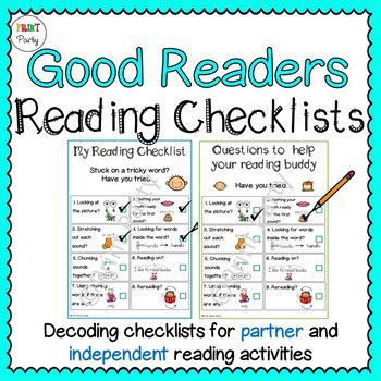 Reading Strategy Decoding Checklist Visual For Students Reading