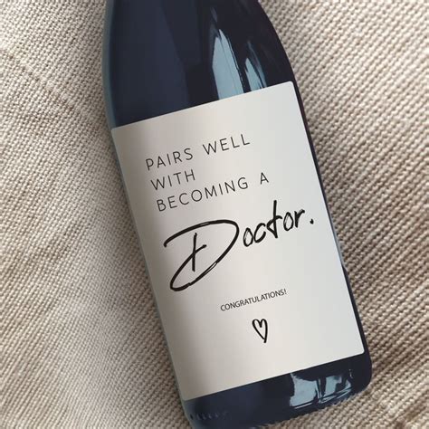 Doctor Gift Doctoral Degree Wine Label Gift For Doctor S Degree Pairs