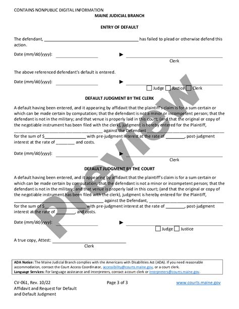 Maine Affidavit Request Default And Judgment Maine Small Estate Affidavit Us Legal Forms