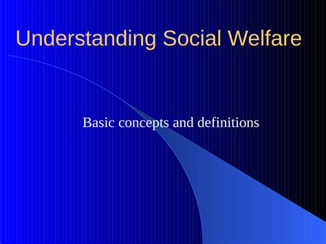 Pdf Understanding Social Welfare Basic Concepts And Definitions