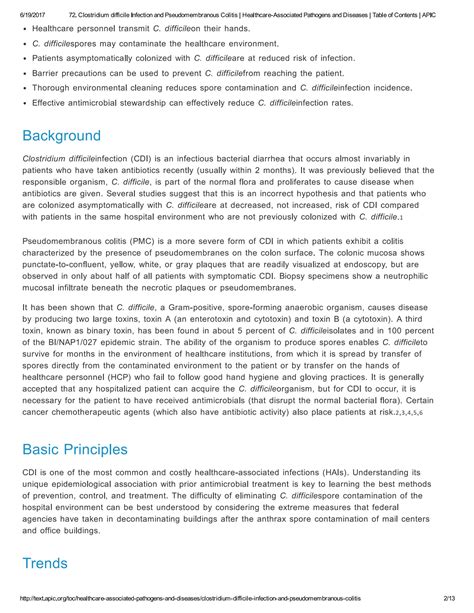 SOLUTION 72 Clostridium Difficile Infection And Studypool