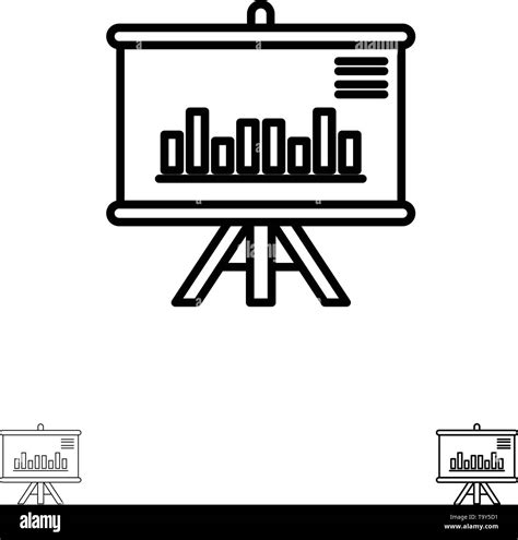 Presentation Project Graph Business Bold And Thin Black Line Icon