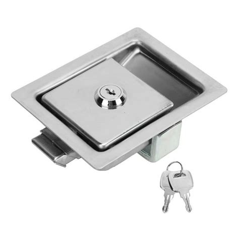 Toolbox Latch Stainless Steel Flush Mount Tool Box Latch Paddle Lock with 2 Keys for RVs Trucks ...