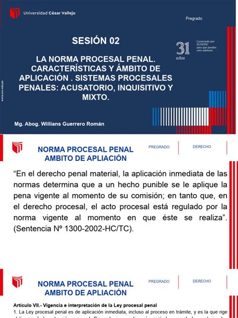 Sesion 02 La Norma Procesal Penal Características Y Ámbitos De Aplicación Entre Otros