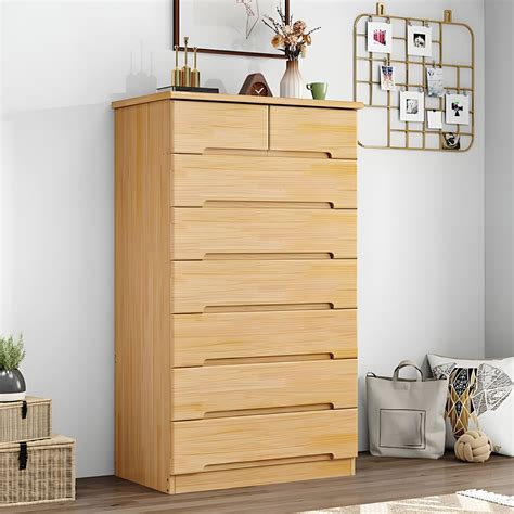 Modern Wood Lingerie Chest With Drawers And Soft Close Glides Natural