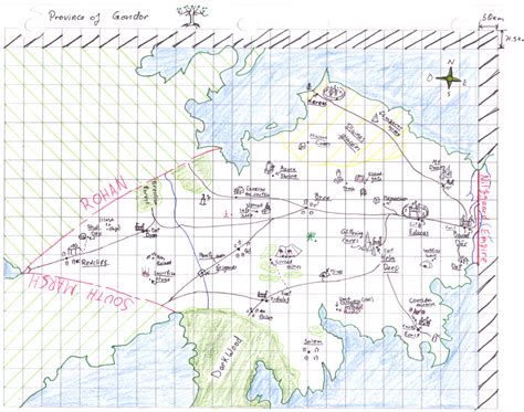 Province of "Gondor", sub-map of the map of "Ivalice" I made 5 years ago. Most eastern province ...