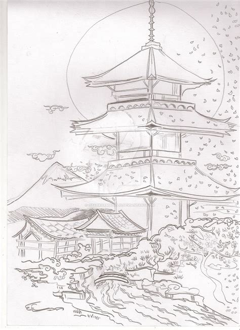 Japanese Pagoda Drawing At Getdrawings Free Download