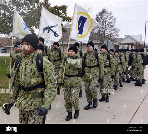 Recruits in green navy working uniforms nwu type iii uniforms hi-res ...