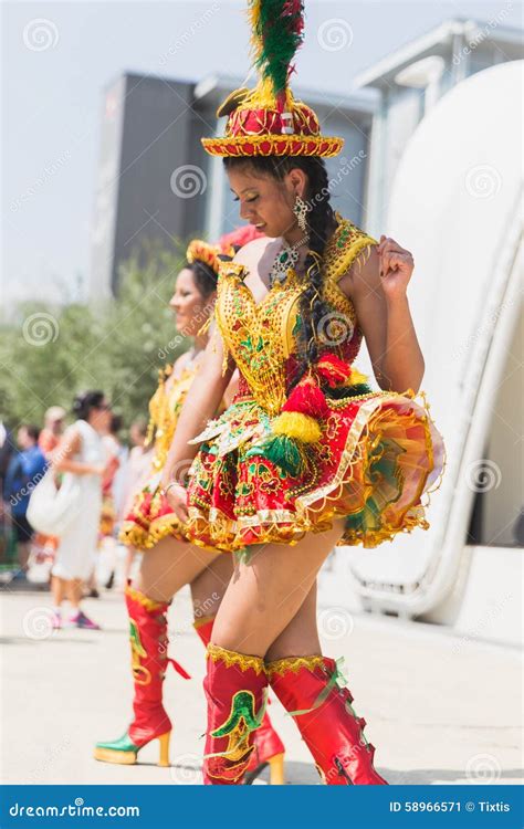 People Taking Part In The Bolivia National Day At Expo 2015 In M ...