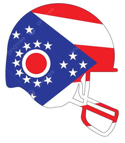 Ohio State Flag Football Helmet America Blue Illustration Vector