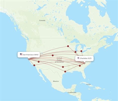 All Flight Routes From San Francisco To Charlotte Sfo To Clt Flight