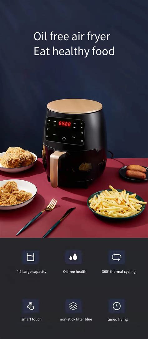 Air Fryer Robolux Friteuse électrique Sans Huile écran Tactil Led 6l Cap City Maroc