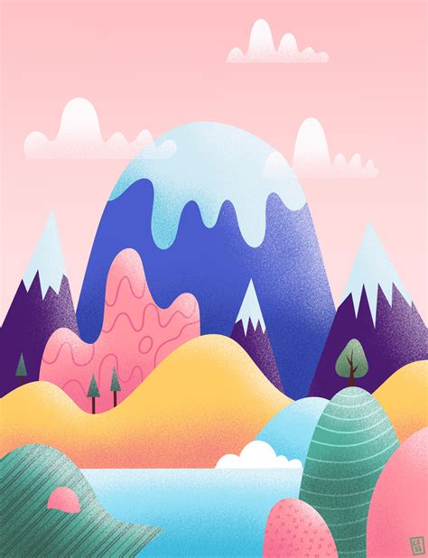 Colorful mountain scene tutorial from Art with Flo : r/ProCreate