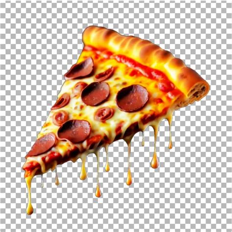 Pizza De Pepperoni Voadora Isolada Em Um Fundo Transparente PSD Premium