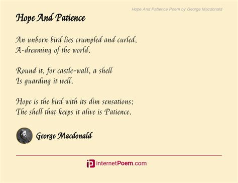 Hope And Patience Poem By George Macdonald