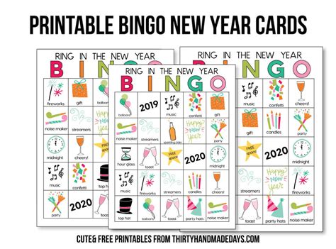 Printable New Years Eve Bingo Sheets Printable Bingo Cards