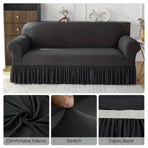 Stretch Sofa Cover Spandex Corner Sofa Covers Skirt Solid - Temu