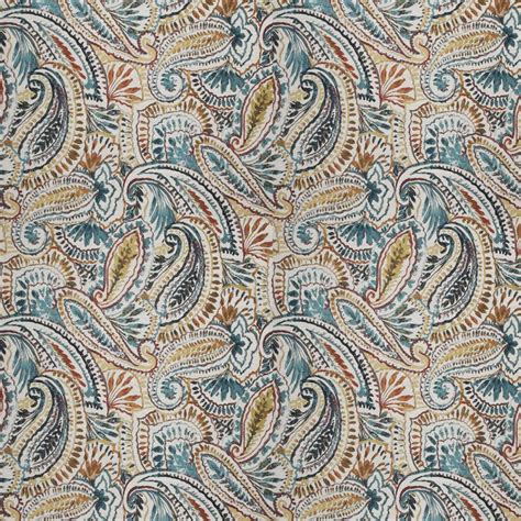 Jewel Blue And Multi Color Jacquard Pattern Wovens Upholstery Fabric By