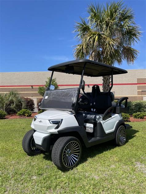 White Atlas Passenger Non Lifted Lithium Golf Cart Journey